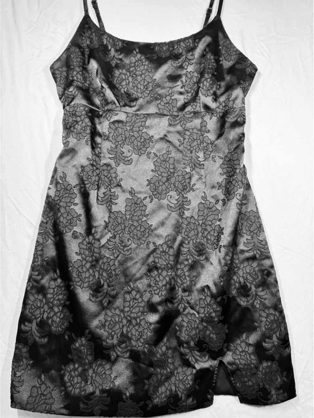 Wild fable Vintage style 90s/Y2K Whimsigoth Satin Floral Brocade Mini Dress sm